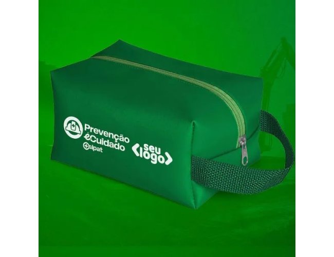 Necessaire C/ Al�a Em Material Sint�tico - Verde