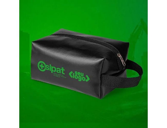 Necessaire C/ Al�a Em Material Sint�tico - Preta