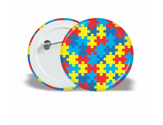 Botton Americano Quebra-Cabe�a Conscientiza��o Autismo Tea