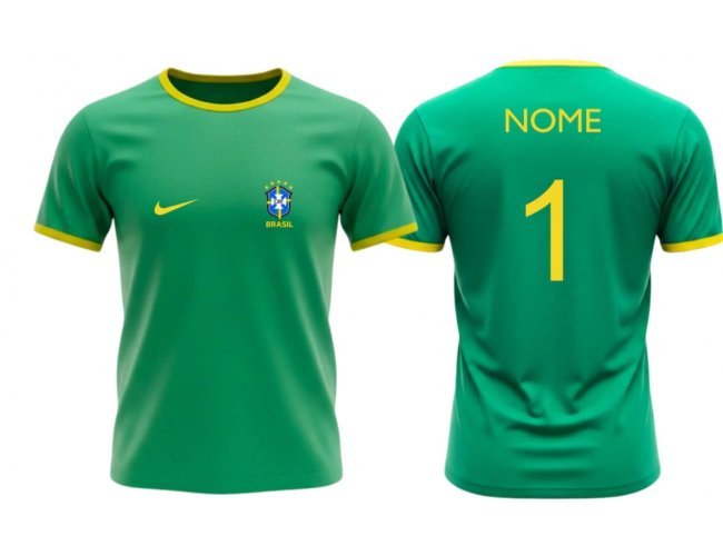Camiseta GM Copa do mundo personalizada - Gola Gal�o Verde