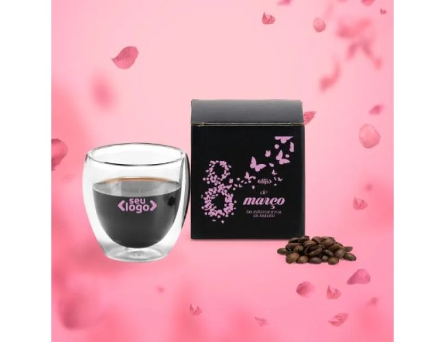 Copo Em Vidro Parede Dupla - 250 Ml