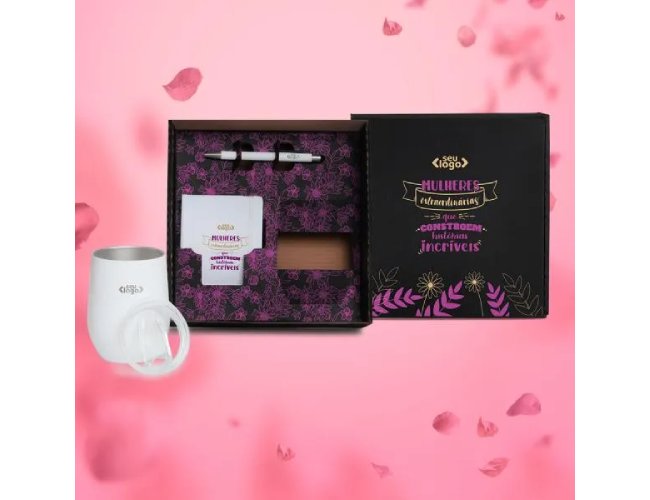 Kit Copo Térmico E Acessórios - Branco - 3 Pçs