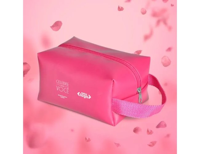 Necessaire C/ Alça Em Material Sintético - Rosa